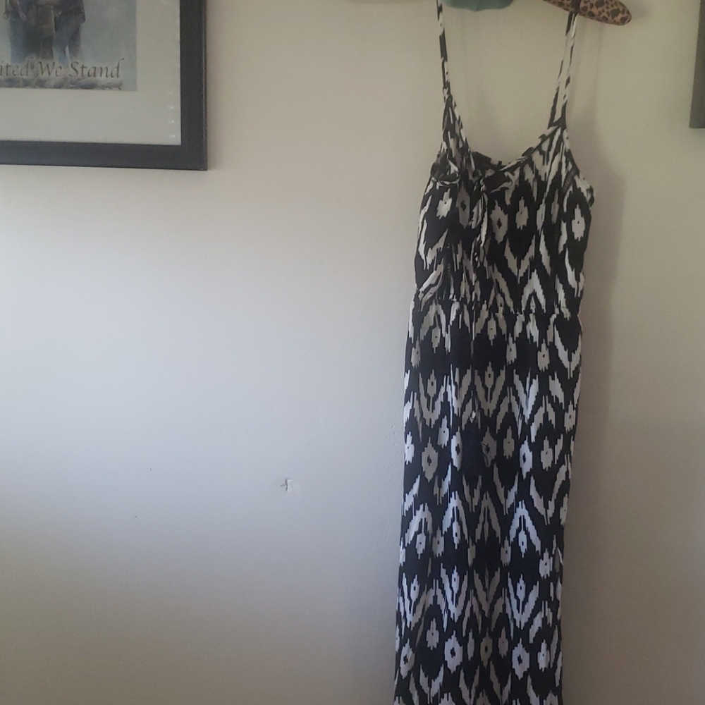 Maxi dress with slit black/white Size S Rosette